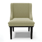 Cadeira Sala De Jantar Base Madeira Preto Liz Bouclê Pistache