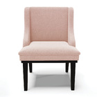 Cadeira Sala De Jantar Base Madeira Preto Liz Bouclê Rosê D03