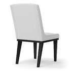 Cadeira Sala De Jantar Base Madeira Preto Sofia Linho Cinza A