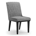 Cadeira Sala De Jantar Base Madeira Preto Sofia Linho Grafite