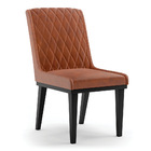 Cadeira Sala De Jantar Base Madeira Preto Sofia Sintético Pu