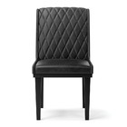 Cadeira Sala De Jantar Base Madeira Preto Sofia Sintético Pu