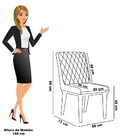 Cadeira Sala De Jantar Base Madeira Preto Sofia Suede Azul Ma