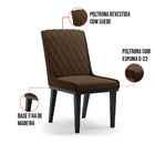 Cadeira Sala De Jantar Base Madeira Preto Sofia Suede D03 - D
