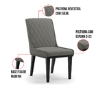 Cadeira Sala De Jantar Base Madeira Preto Sofia Suede D03 - D