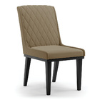 Cadeira Sala De Jantar Base Madeira Preto Sofia Suede Marrom