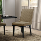 Cadeira Sala De Jantar Base Madeira Preto Sofia Suede Marrom