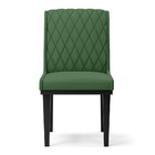 Cadeira Sala De Jantar Base Madeira Preto Sofia Suede Verde D