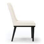 Cadeira Sala De Jantar Base Madeira Preto Sofia Veludo Bege D