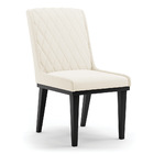 Cadeira Sala De Jantar Base Madeira Preto Sofia Veludo Bege D