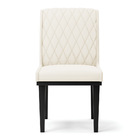 Cadeira Sala De Jantar Base Madeira Preto Sofia Veludo Bege D