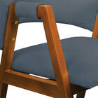 Cadeira Sala De Jantar Em Madeira Kit 2 Yara Suede Azul Marin