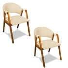 Cadeira Sala De Jantar Em Madeira Kit 2 Yara Suede Bege D03 -