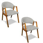 Cadeira Sala De Jantar Em Madeira Kit 2 Yara Suede Cinza D03