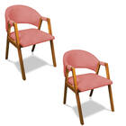 Cadeira Sala De Jantar Em Madeira Kit 2 Yara Suede D03 - D'ro