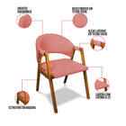 Cadeira Sala De Jantar Em Madeira Kit 2 Yara Suede D03 - D'ro