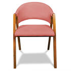 Cadeira Sala De Jantar Em Madeira Kit 2 Yara Suede Rosê D03 -