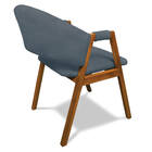 Cadeira Sala De Jantar Em Madeira Kit 4 Yara Suede Azul Marin