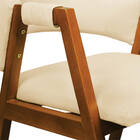 Cadeira Sala De Jantar Em Madeira Kit 4 Yara Suede Bege D03 -