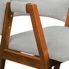 Cadeira Sala De Jantar Em Madeira Kit 4 Yara Suede Cinza D03