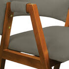 Cadeira Sala De Jantar Em Madeira Kit 4 Yara Suede Grafite D0