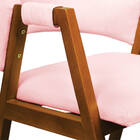 Cadeira Sala De Jantar Em Madeira Kit 4 Yara Suede Rosa Bebê