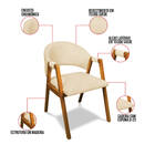 Cadeira Sala De Jantar Em Madeira Yara Suede D03 - D'rossi -