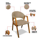 Cadeira Sala De Jantar Em Madeira Yara Suede D03 - D'rossi -