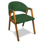 Cadeira Sala De Jantar Em Madeira Yara Suede Verde D03 - D'ro