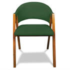 Cadeira Sala De Jantar Em Madeira Yara Suede Verde D03 - D'ro