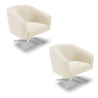 Cadeira Sala De Jantar Giratória Base Cromada Kit 2 Stella Ve