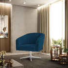 Cadeira Sala De Jantar Giratória Base Cromada Stella Bouclê D