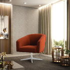 Cadeira Sala De Jantar Giratória Base Cromada Stella Bouclê D