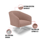 Cadeira Sala De Jantar Giratória Base Cromada Stella Bouclê D