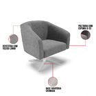 Cadeira Sala De Jantar Giratória Base Cromada Stella Linho D0