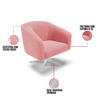 Cadeira Sala De Jantar Giratória Base Cromada Stella Suede D0