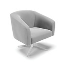 Cadeira Sala De Jantar Giratória Base Cromada Stella Suede D0