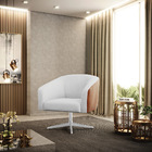 Cadeira Sala De Jantar Giratória Cromada Kit 2 Stella Noz/lin