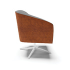 Cadeira Sala De Jantar Giratória Cromada Kit 2 Stella Noz/lin