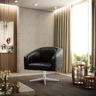 Cadeira Sala De Jantar Giratória Cromada Kit 2 Stella Sintéti