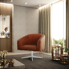 Cadeira Sala De Jantar Giratória Cromada Kit 2 Stella Sintéti