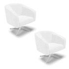 Cadeira Sala De Jantar Giratória Cromada Kit 2 Stella Sintéti