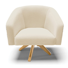 Cadeira Sala De Jantar Giratória Ma30 Kit 2 Stella Pto/linho