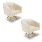 Cadeira Sala De Jantar Giratória Ma30 Kit 2 Stella Sintético