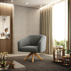 Cadeira Sala De Jantar Giratória Ma30 Kit 2 Stella Suede D03