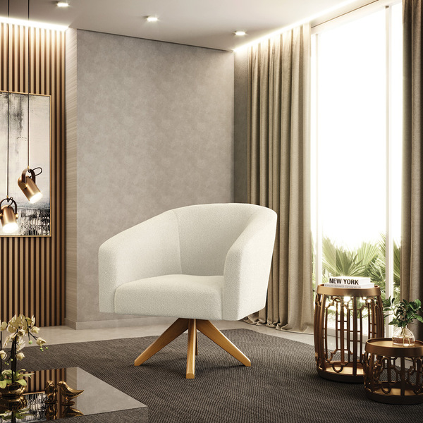 Cadeira Sala De Jantar Giratória Ma30 Stella Bouclê D03 - D'r