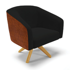 Cadeira Sala De Jantar Giratória Ma30 Stella Noz/linho D03 -