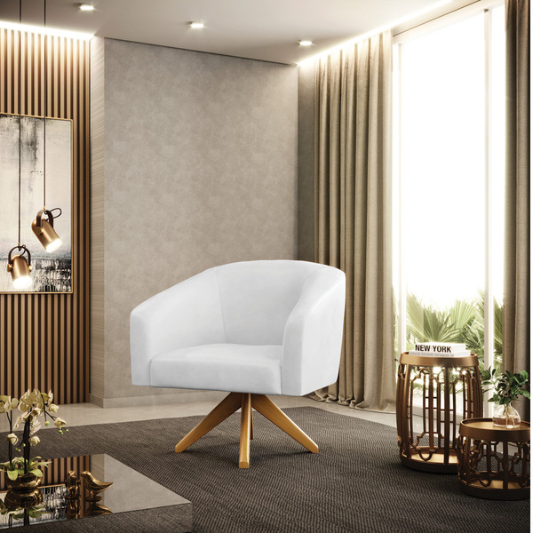 Cadeira Sala De Jantar Giratória Ma30 Stella Sintético Pu D03