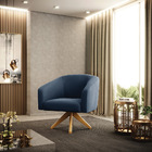 Cadeira Sala De Jantar Giratória Ma30 Stella Suede D03 - D'ro