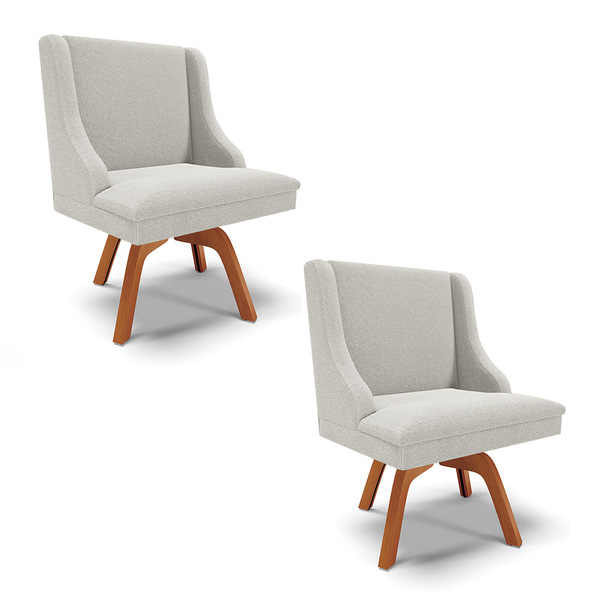 Cadeira Sala De Jantar Giratória Mm35 Kit 2 Liz Bouclê D03 -